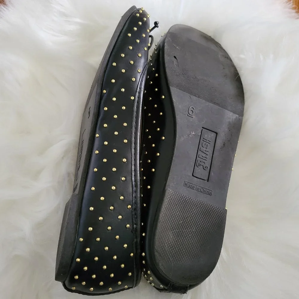 Brash Black Studded Flat